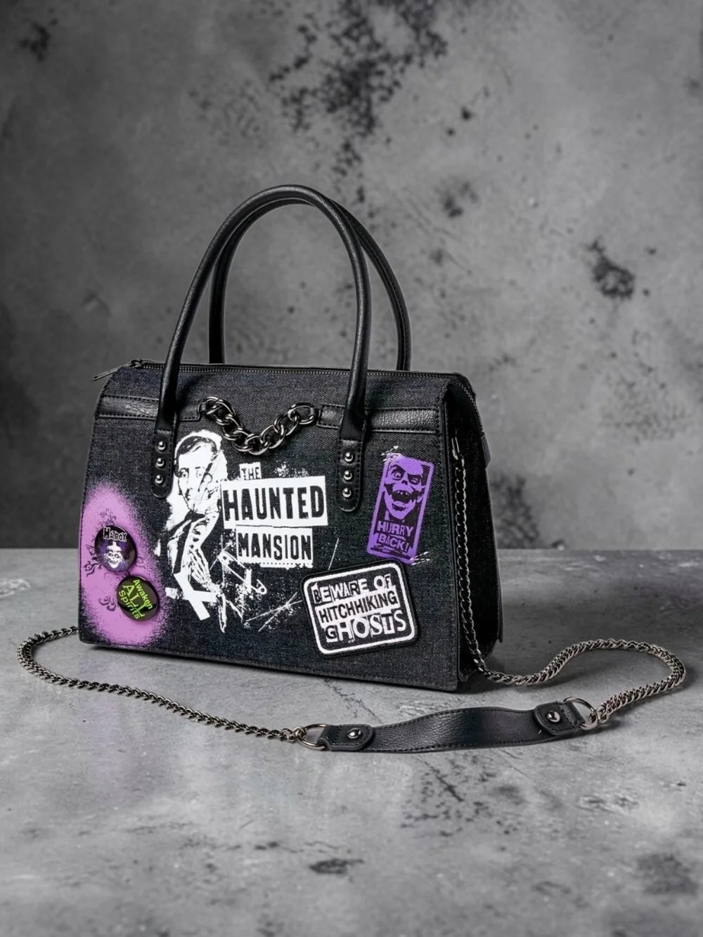 NWT Retired Disney Parks Loungefly Haunted Mansion Ghosts Satchel Crossbody